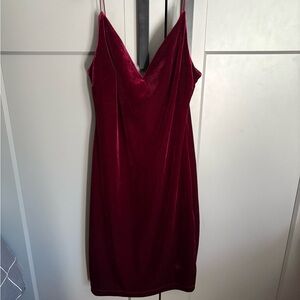 B. Smart Burgundy Velvet Dress